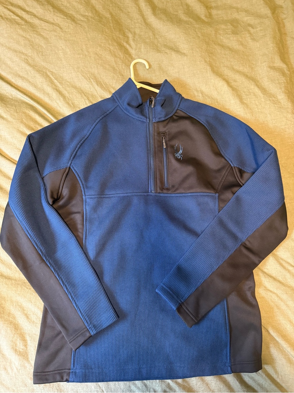 Spyder Navy and Black Quarter-Zip Performance Jacket